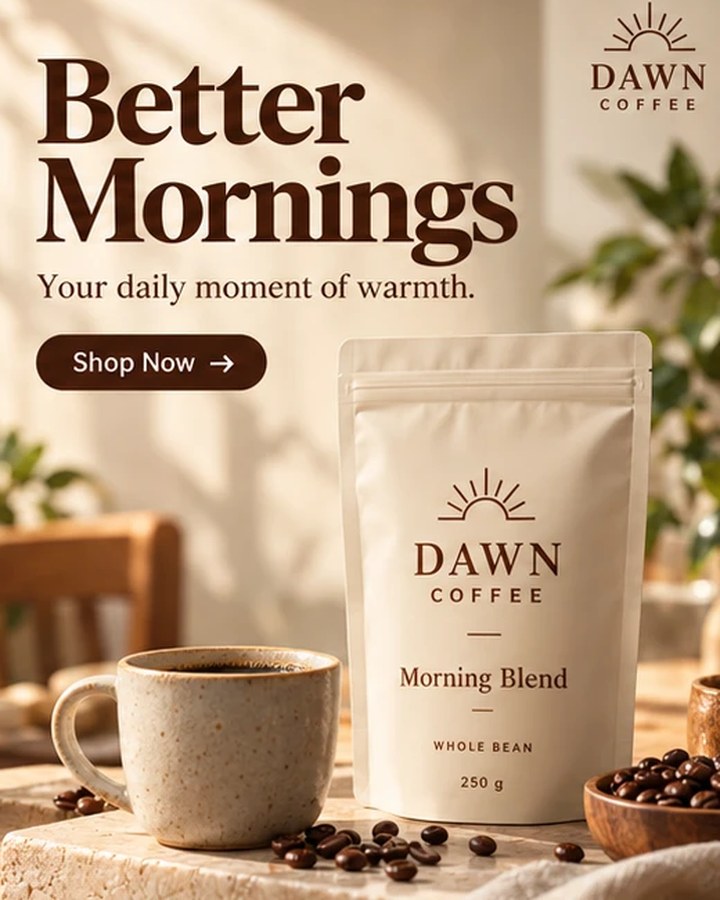 Ready-to-post coffee social media poster example
